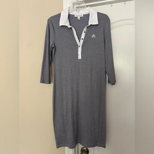 Banana Republic Navy White Striped Polo Dress 3/4 Length Sleeves
